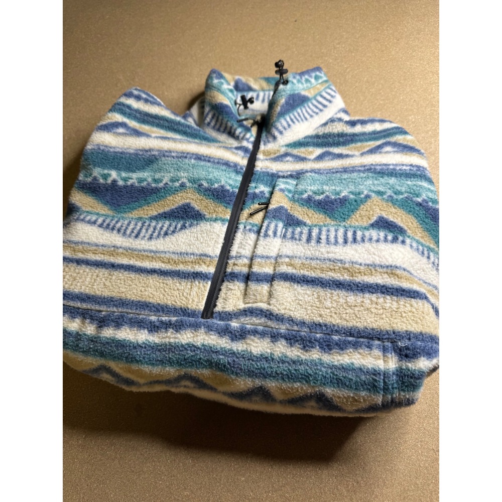 Billabong A/DIV Mens Blue Geometric Fleece Half Zip Pullover Jacket Size Medium